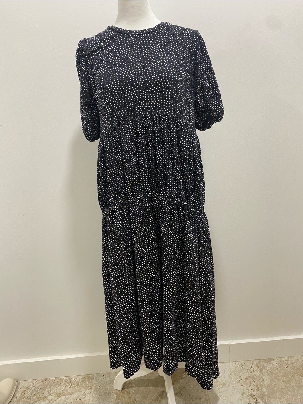 Zara Black and White Polka Dot Maxi Dress